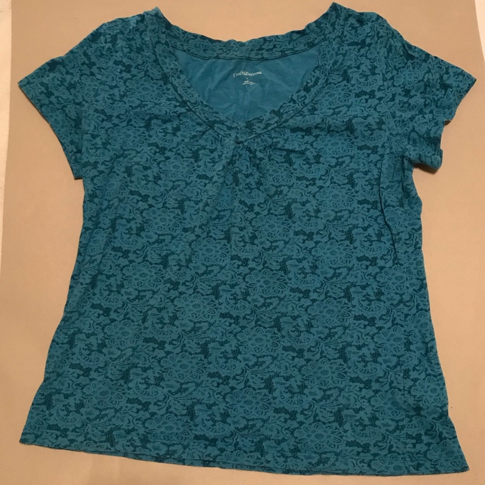 Turquoise/Blue Patterned T-Shirt